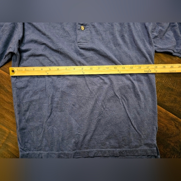 Architect Mens Blue Long Sleeve 3 Button Top Large - Picture 4 of 9